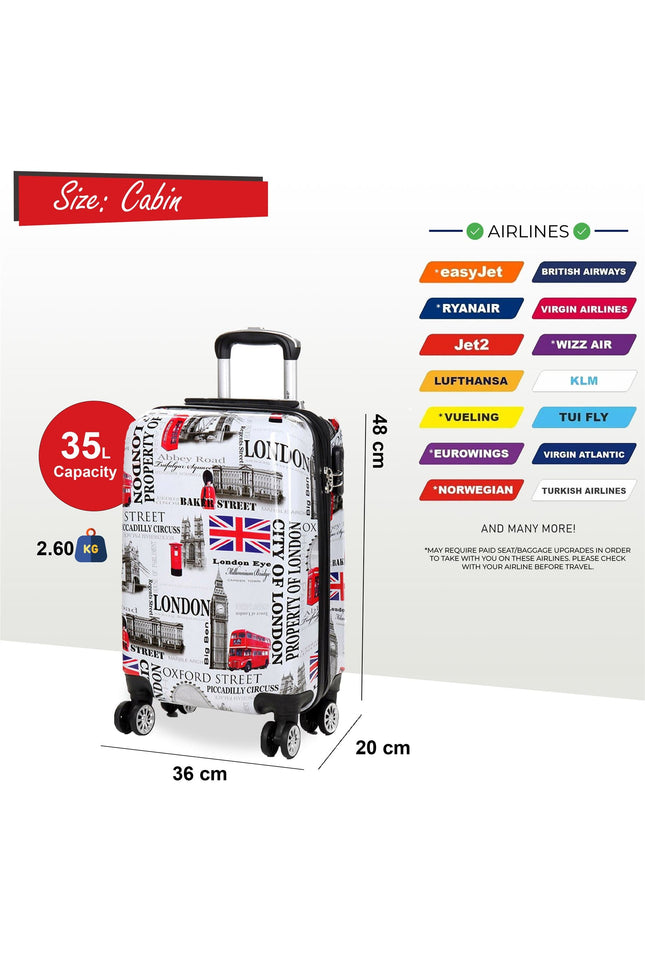 Cooma Cabin Hard Shell Suitcase London in Black Flower