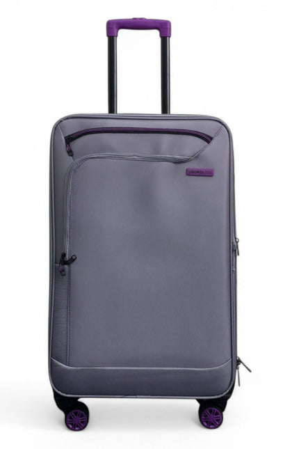 Handa Medium Soft Shell Suitcase in Grey
