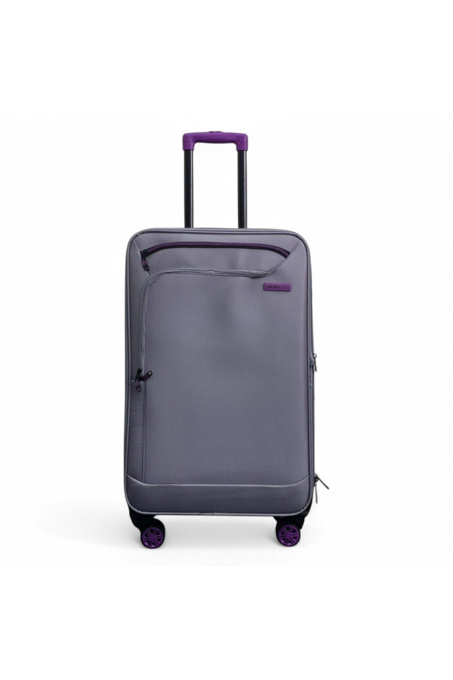 Handa Medium Soft Shell Suitcase in Grey