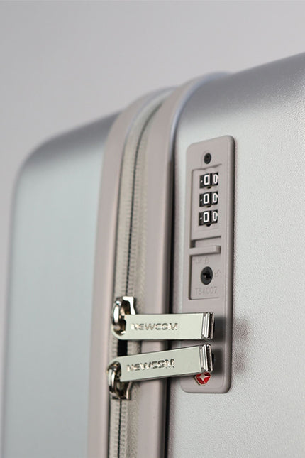 Hard Shell Cabin 44 x 22 x 38 cm Silver TSA Secure Luggage Suitcase Suitable for Easyjet, Ryanair