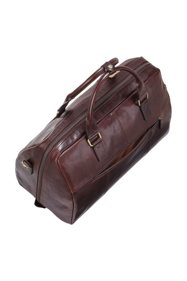 Vintage Genuine Leather Brown Holdall Duffle Gym Travel Bag - Atlas
