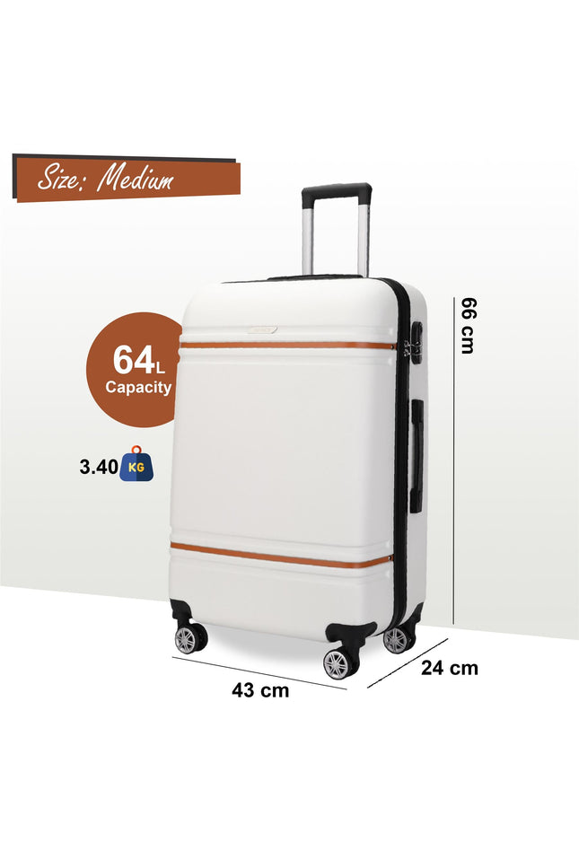 Calgary Medium Hard Shell Suitcase in Cream White
