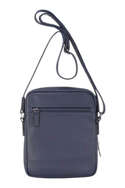 Genuine Leather Navy Vintage Messenger Crossbody Travel Bag - Hawthrone