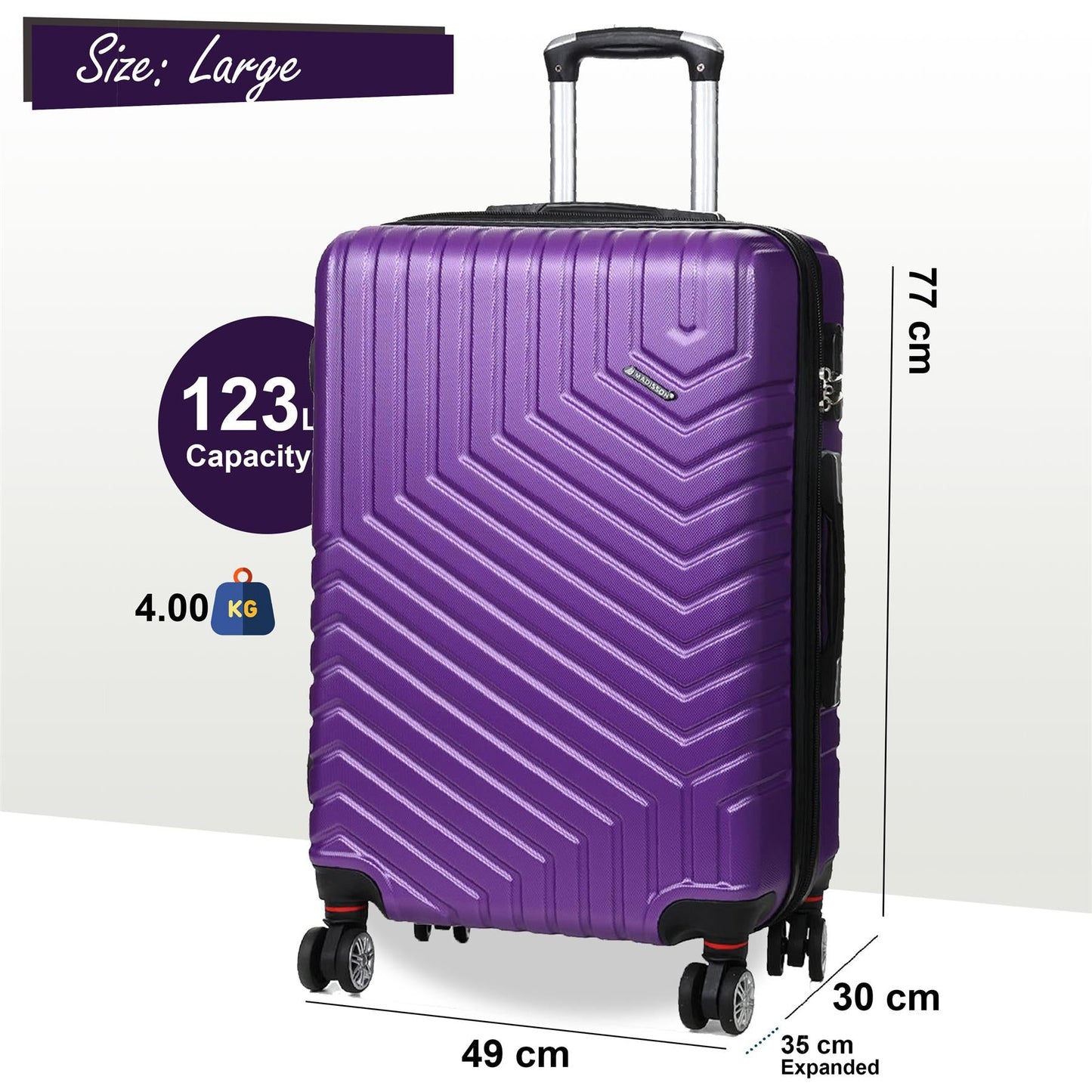 Bega Large Hard Shell Suitcase in Purple