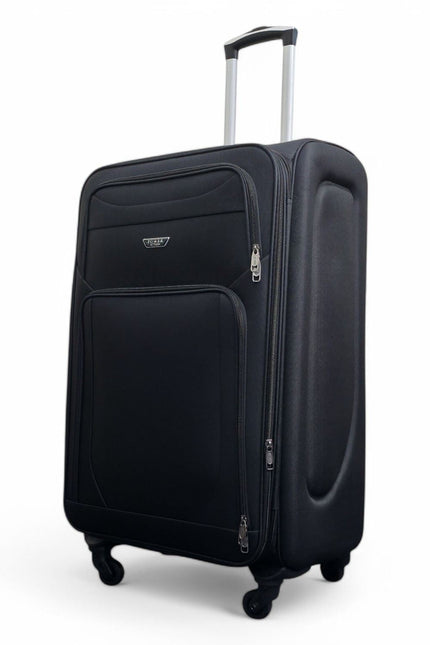 Nagoya Large Soft Shell Suitcase in Black
