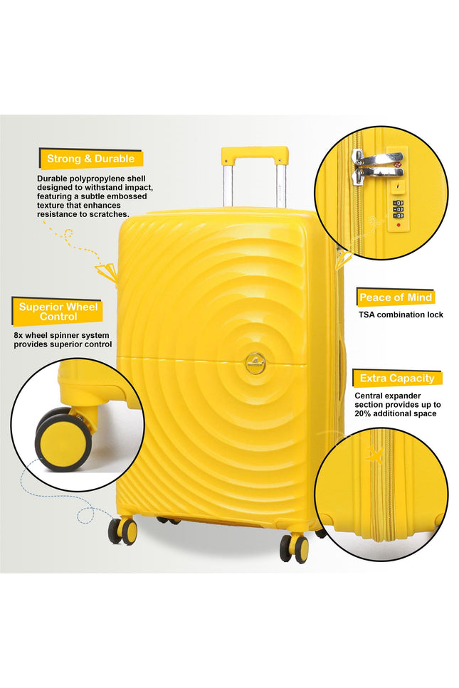 Balranald Large Hard Shell Suitcase in Yellow