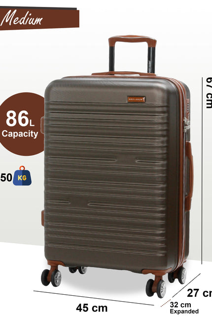 Armidale Medium Hard Shell Suitcase in Coffee
