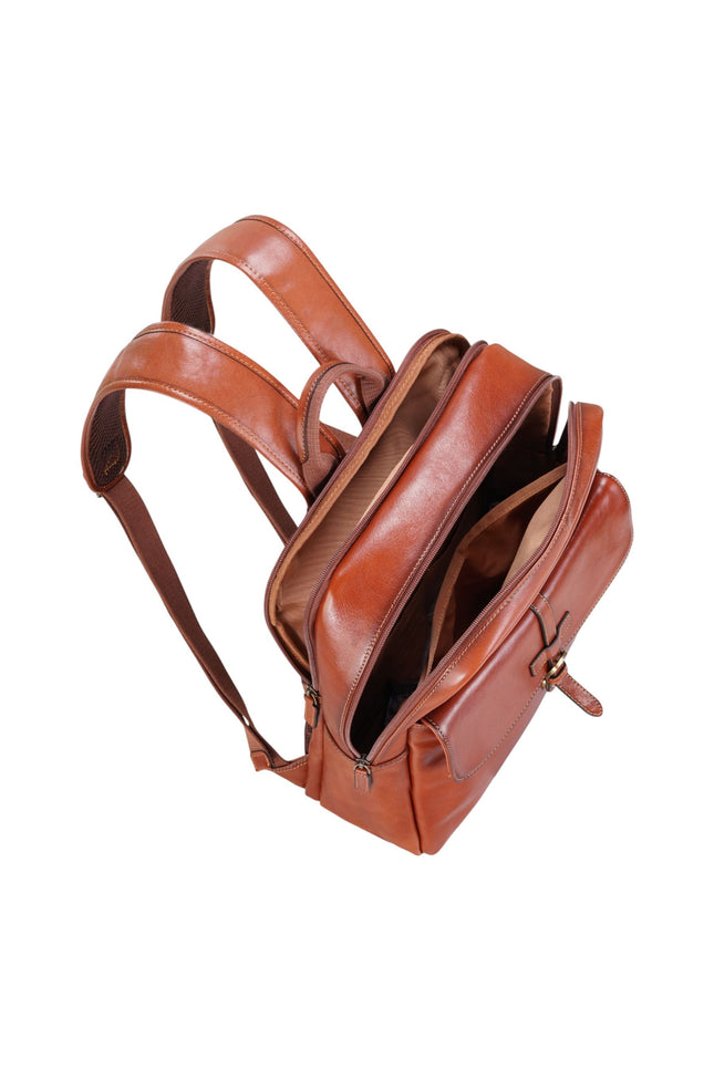 Genuine Leather Tan Vintage Laptop Backpack Travel Bag - Cove