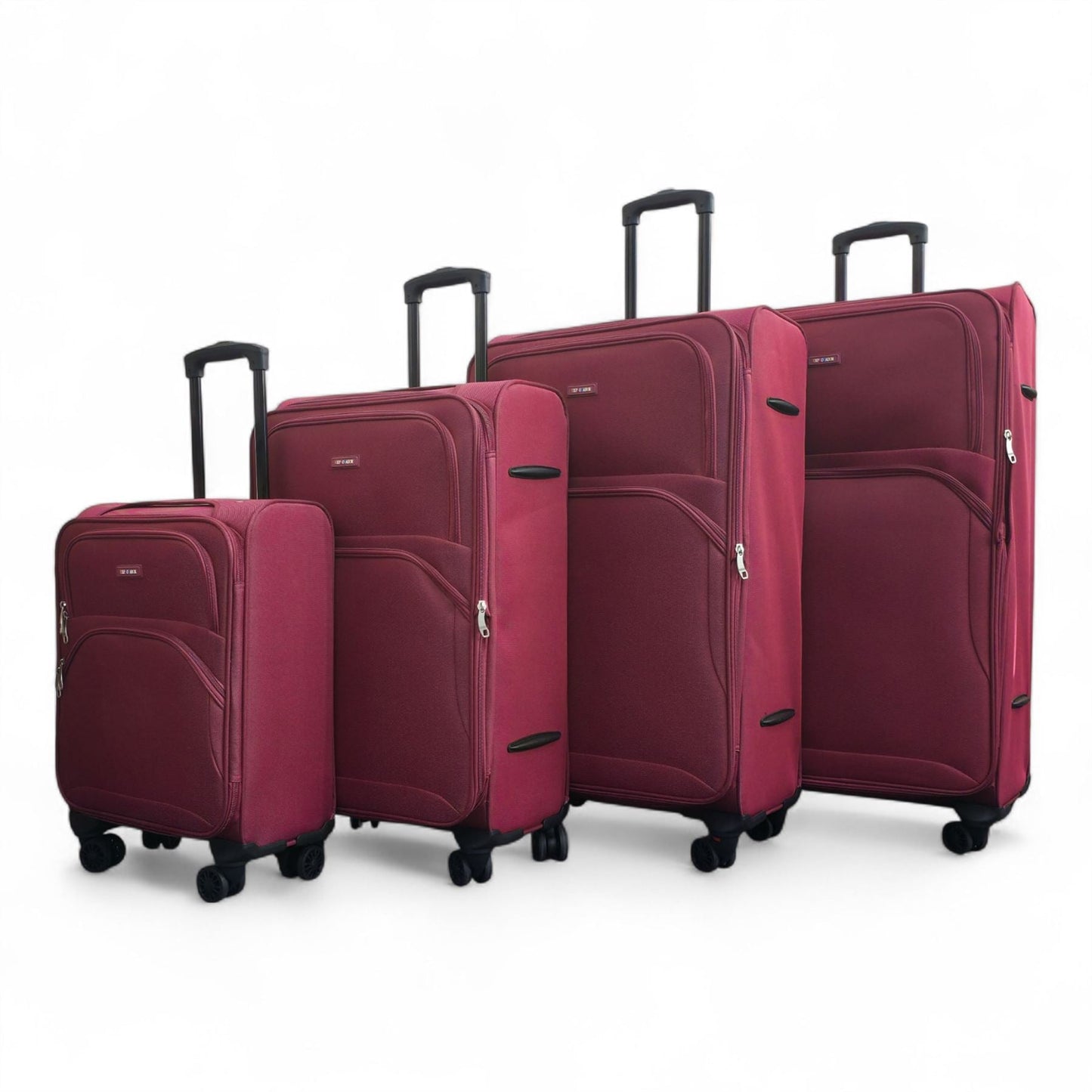 Gosford Set of 4 Soft Shell Suitcase in Burgundy Red