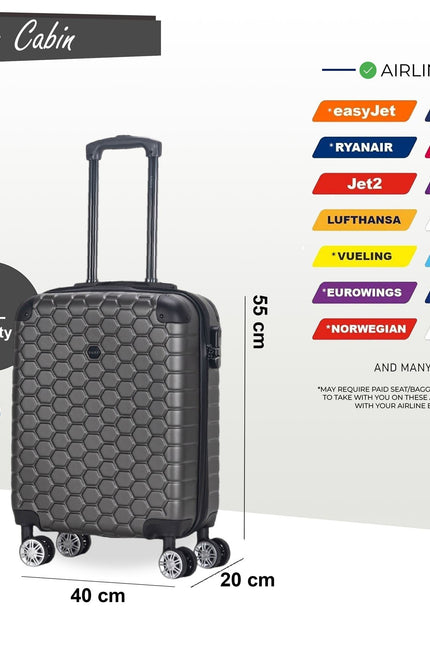 Noda Cabin Hard Shell Suitcase in Charcoal