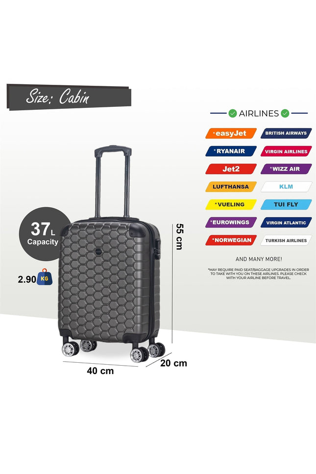 Noda Cabin Hard Shell Suitcase in Charcoal