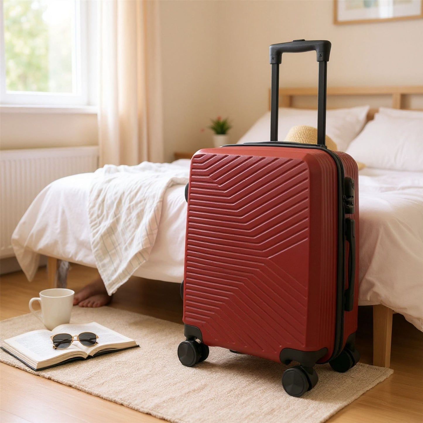 Junee Cabin Hard Shell Suitcase in Red