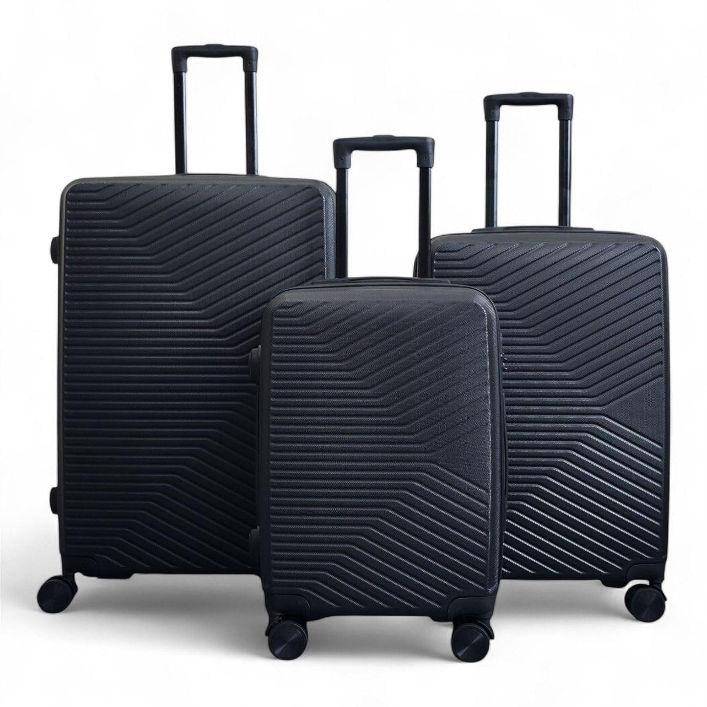 Junee Set of 3 Hard Shell Suitcase in Black
