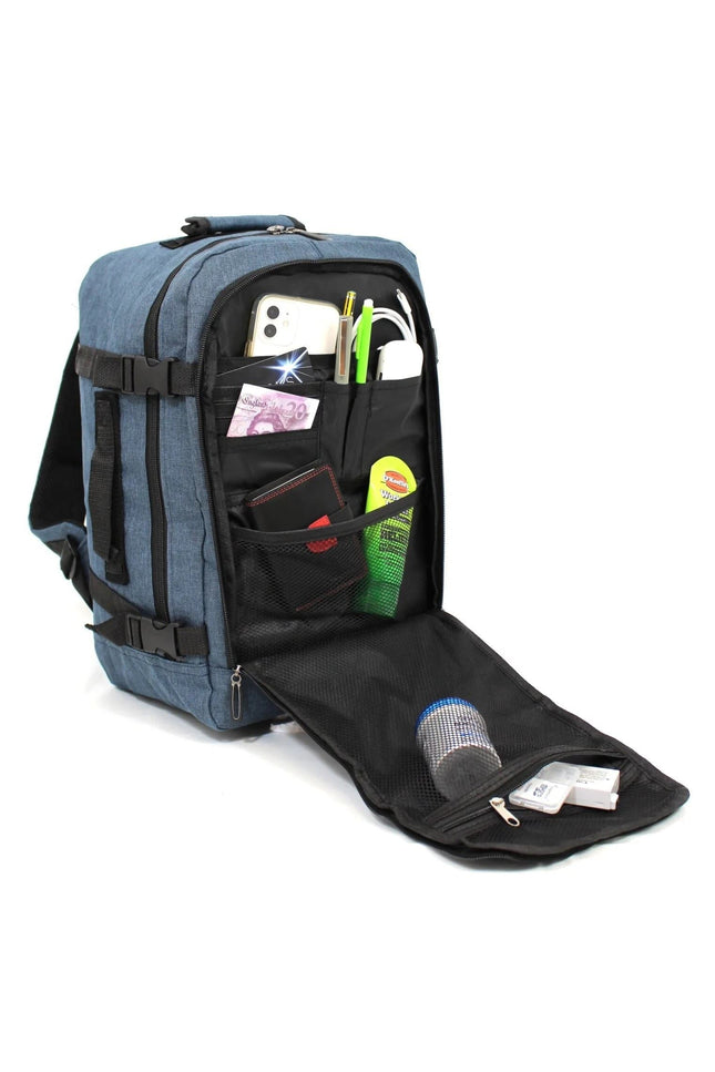 Rucksack Backpack 40x20 x25 cm Underseat Travel Cabin Bag for Easy Jet, Ryanair navy