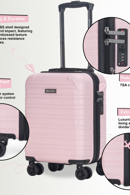Koga Underseat Hard Shell Suitcase in Pink