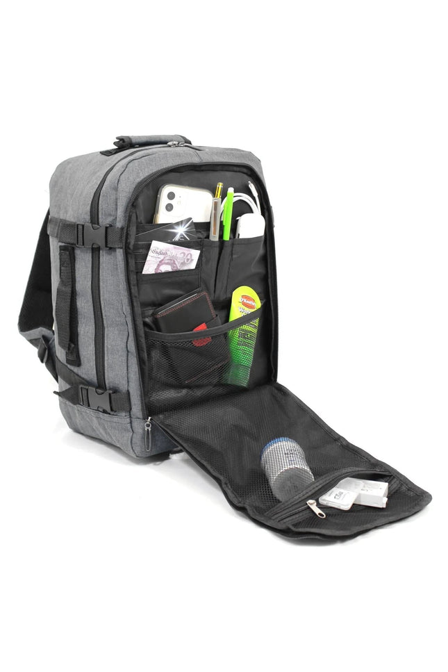 Rucksack Backpack 40x20 x25 cm Underseat Travel Cabin Bag for Easy Jet, Ryanair grey