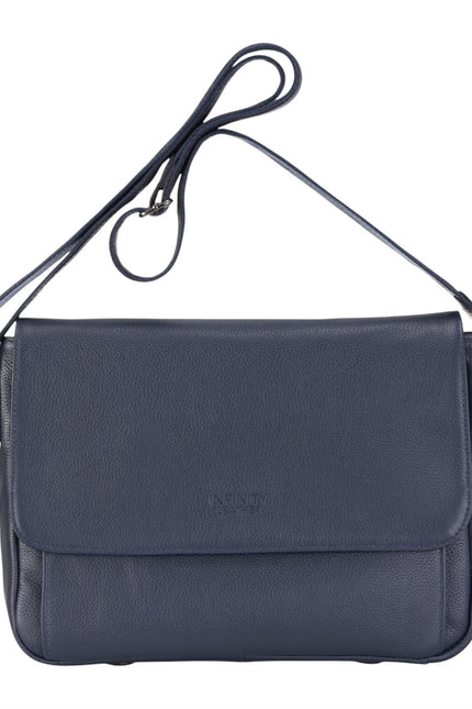 Genuine Leather Navy Laptop Bag Travel Work Messenger Satchel - Camden
