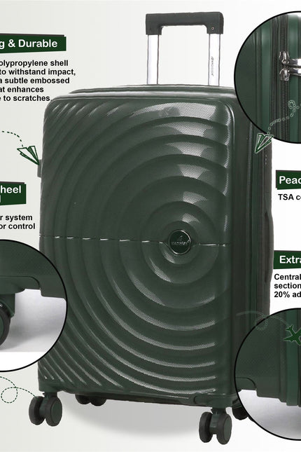 Balranald Set of 3 Hard Shell Suitcase in Dark Green