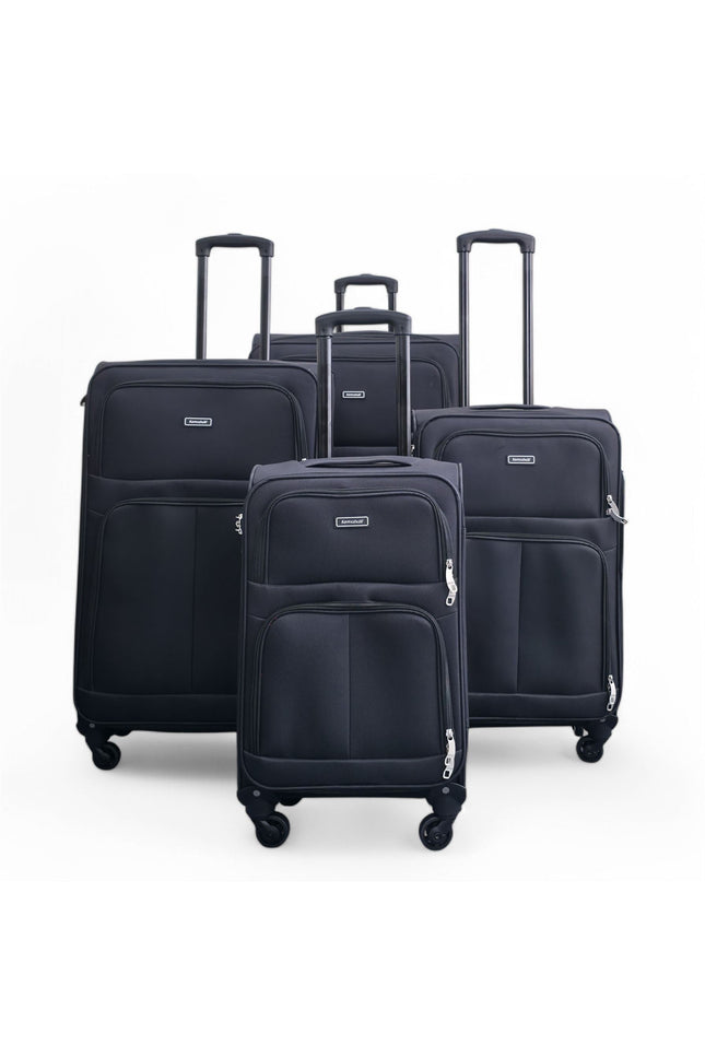 Tahara Set of 4 Soft Shell Suitcase in Black