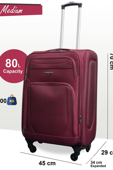 Nagoya Medium Soft Shell Suitcase in Wine