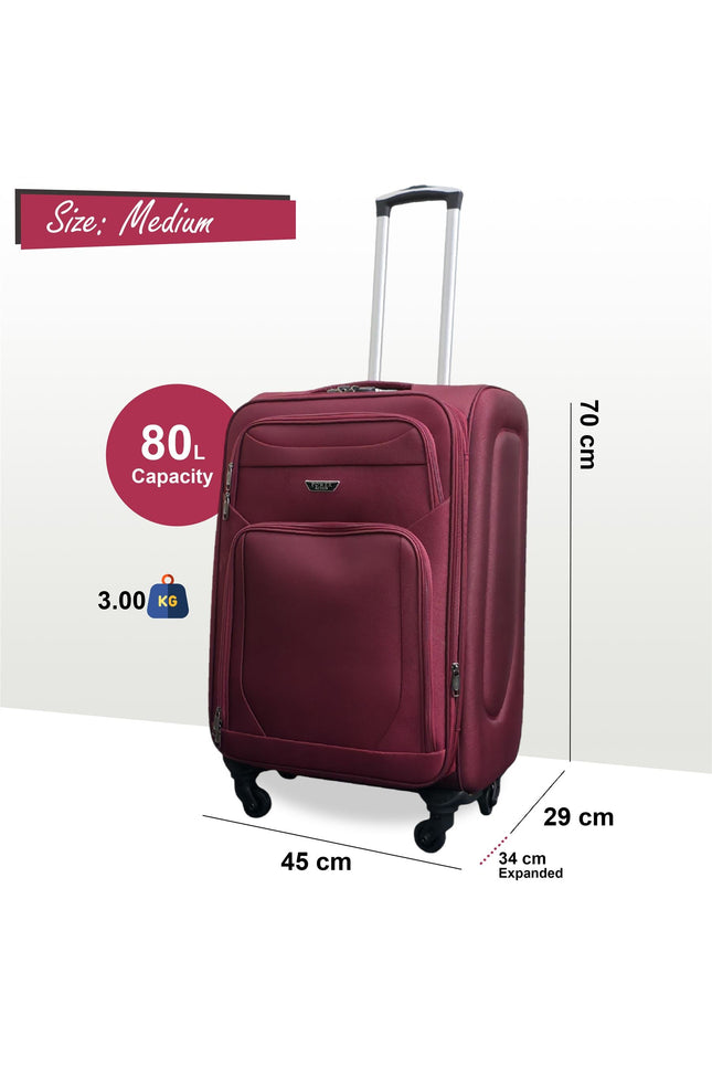 Nagoya Medium Soft Shell Suitcase in Wine
