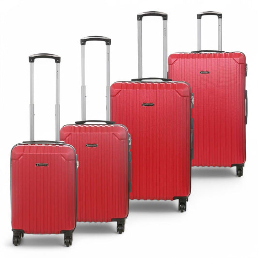 Corowa Set of 4 Hard Shell Suitcase in Red
