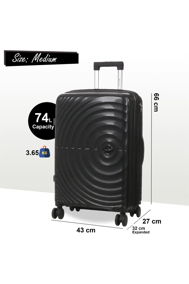 Balranald Medium Hard Shell Suitcase in Black