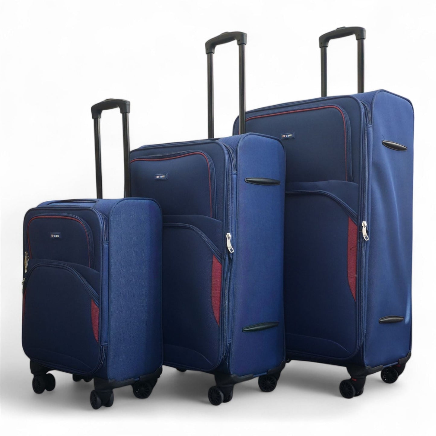 Gosford Set of 3 Soft Shell Suitcase in Navy Blue