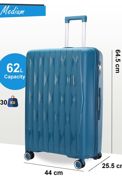 Burnaby Medium Hard Shell Suitcase in Teal Blue