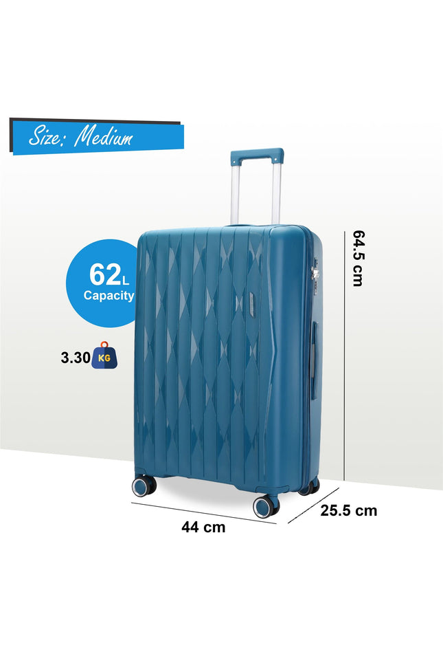 Burnaby Medium Hard Shell Suitcase in Teal Blue