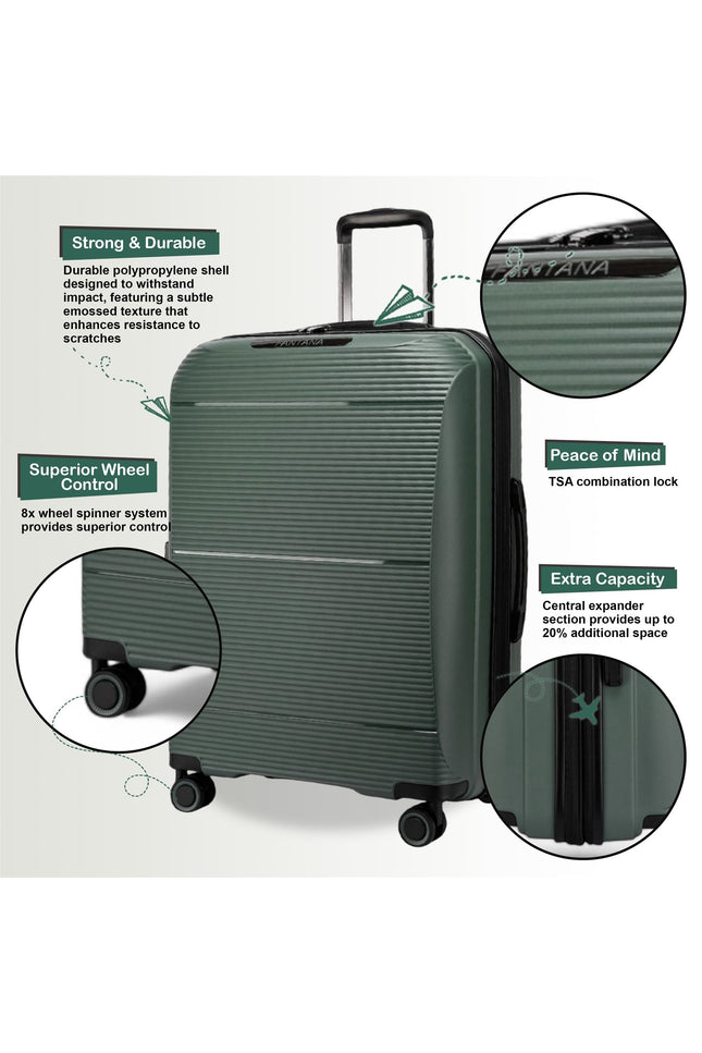 Abiko Large Hard Shell Suitcase in Olive