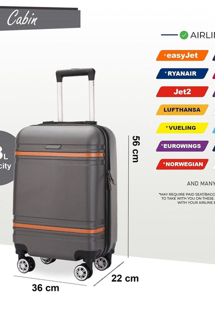 Calgary Cabin Hard Shell Suitcase in Charcoal Black