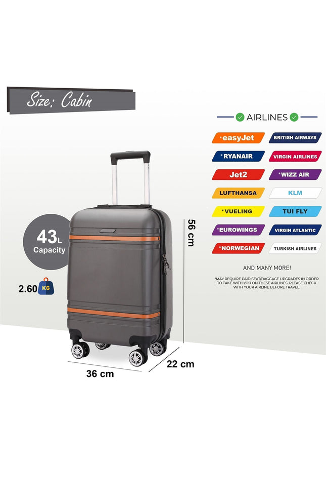 Calgary Cabin Hard Shell Suitcase in Charcoal Black