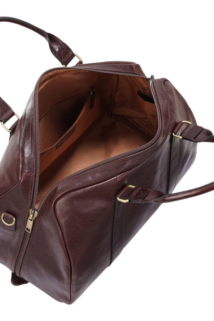 Vintage Genuine Leather Brown Holdall Duffle Gym Travel Bag - Atlas
