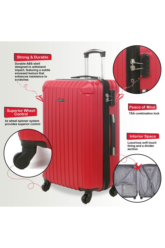 Corowa Large Hard Shell Suitcase in Red