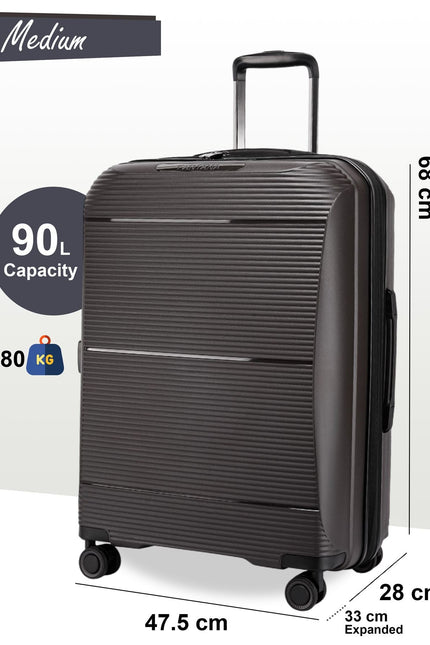 Abiko Medium Hard Shell Suitcase in Grey