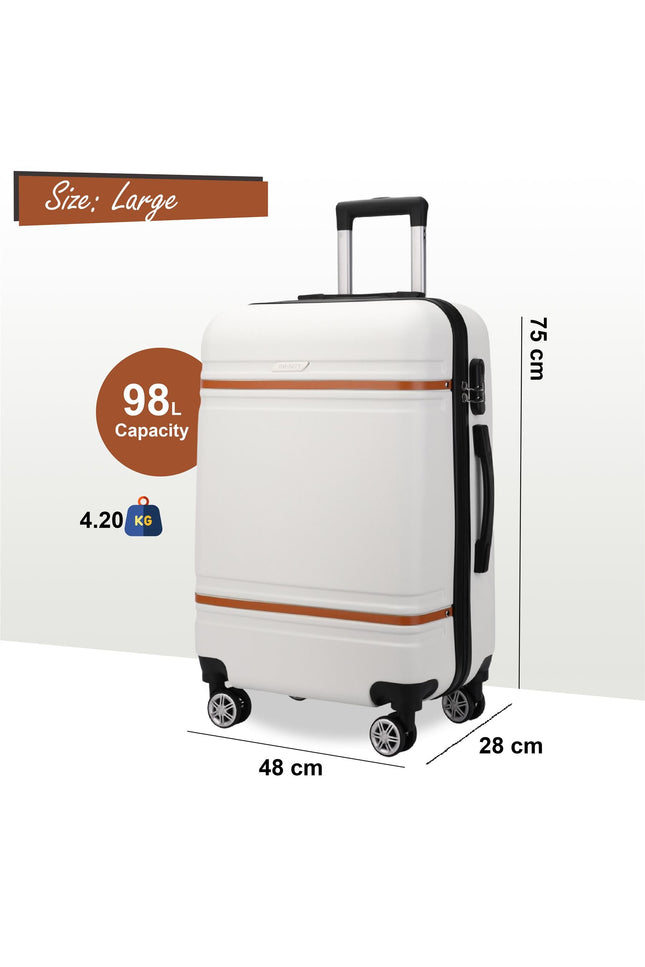 Calgary Large Hard Shell Suitcase in Cream White
