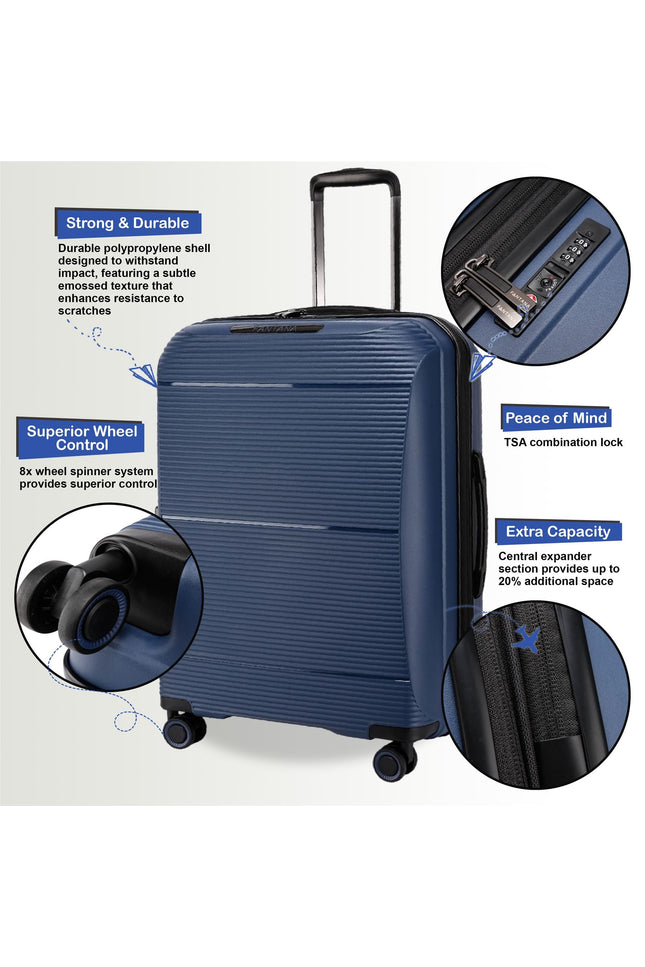 Abiko Set of 3 Hard Shell Suitcase in Navy