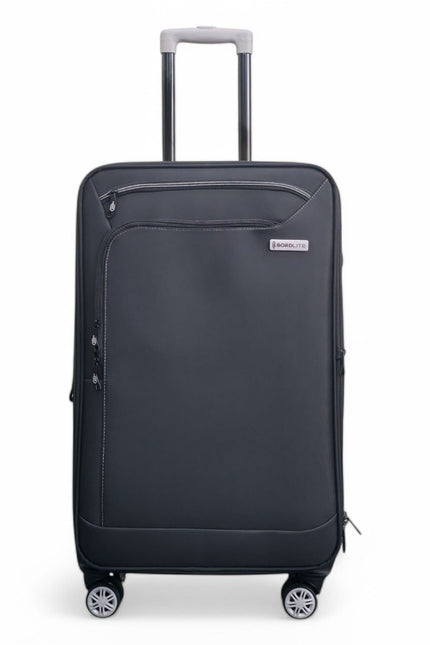 Handa Medium Soft Shell Suitcase in Black