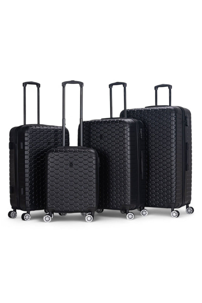 Noda Set of 4 Hard Shell Suitcase in Black