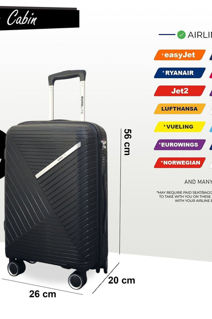 Chita Cabin Hard Shell Suitcase in Black