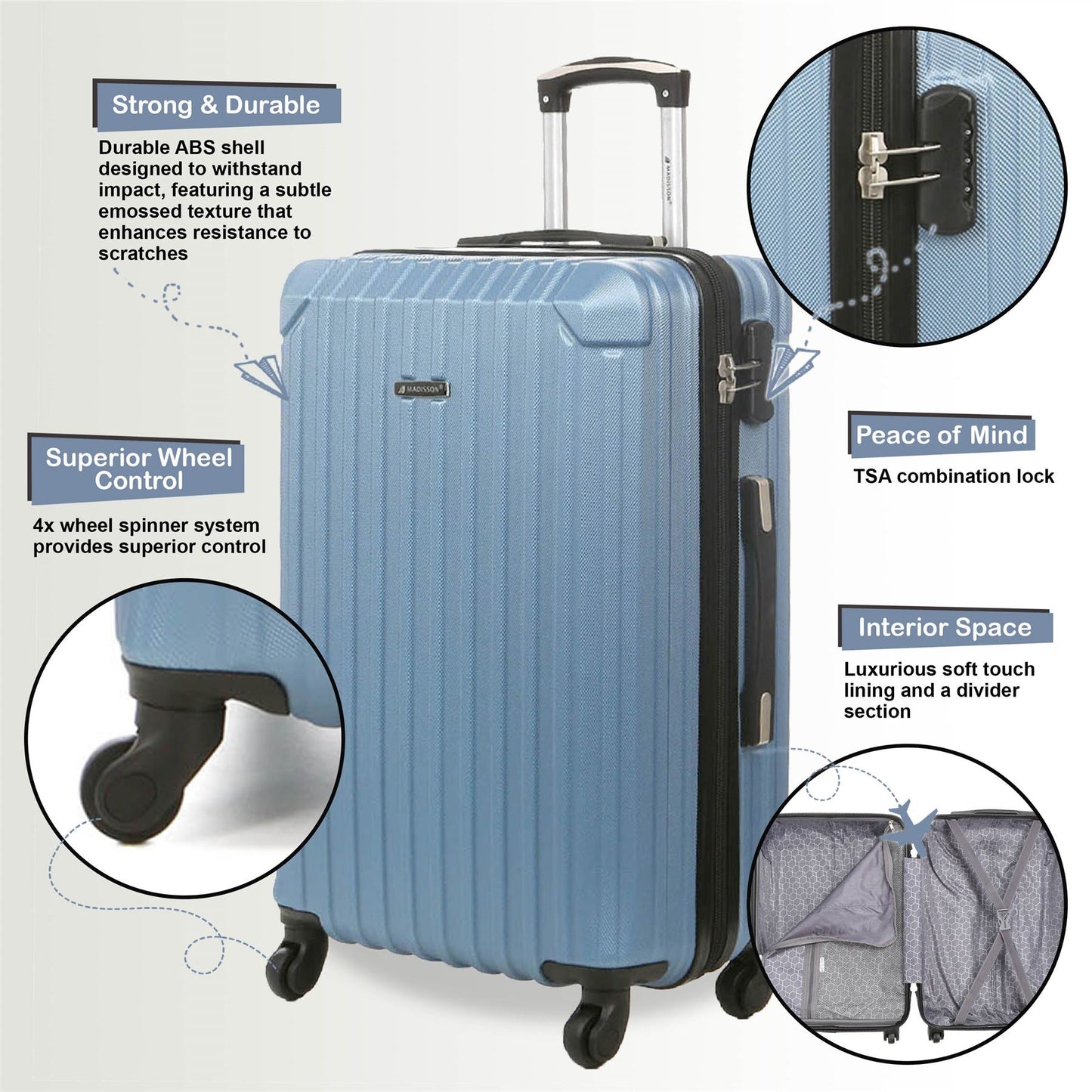 Corowa Set of 4 Hard Shell Suitcase in Blue