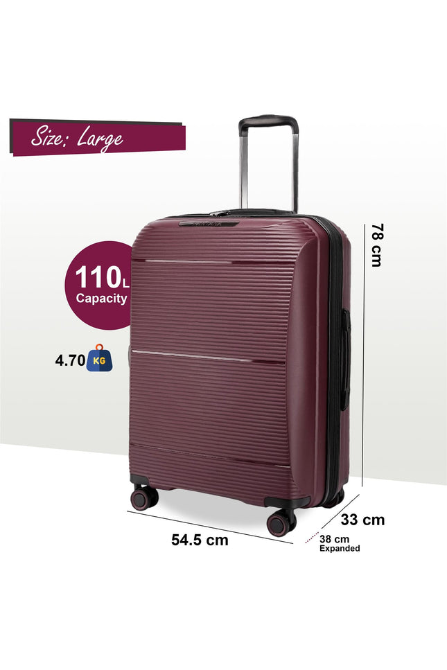 Abiko Large Hard Shell Suitcase in Burgundy