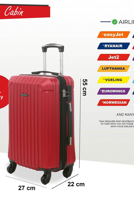 Corowa Cabin Hard Shell Suitcase in Red