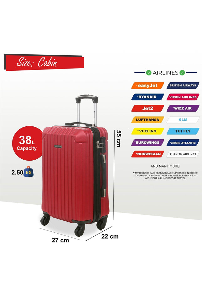 Corowa Cabin Hard Shell Suitcase in Red