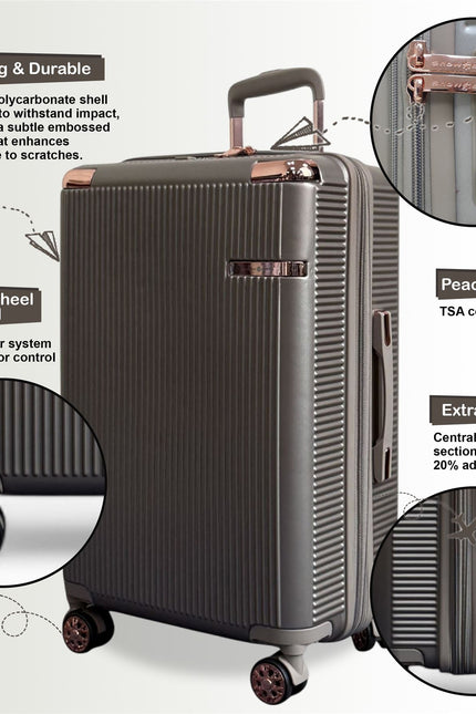 Cowra Cabin Hard Shell Suitcase in Champagne ( Beige )