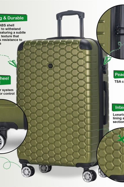 Noda Medium Hard Shell Suitcase in Green