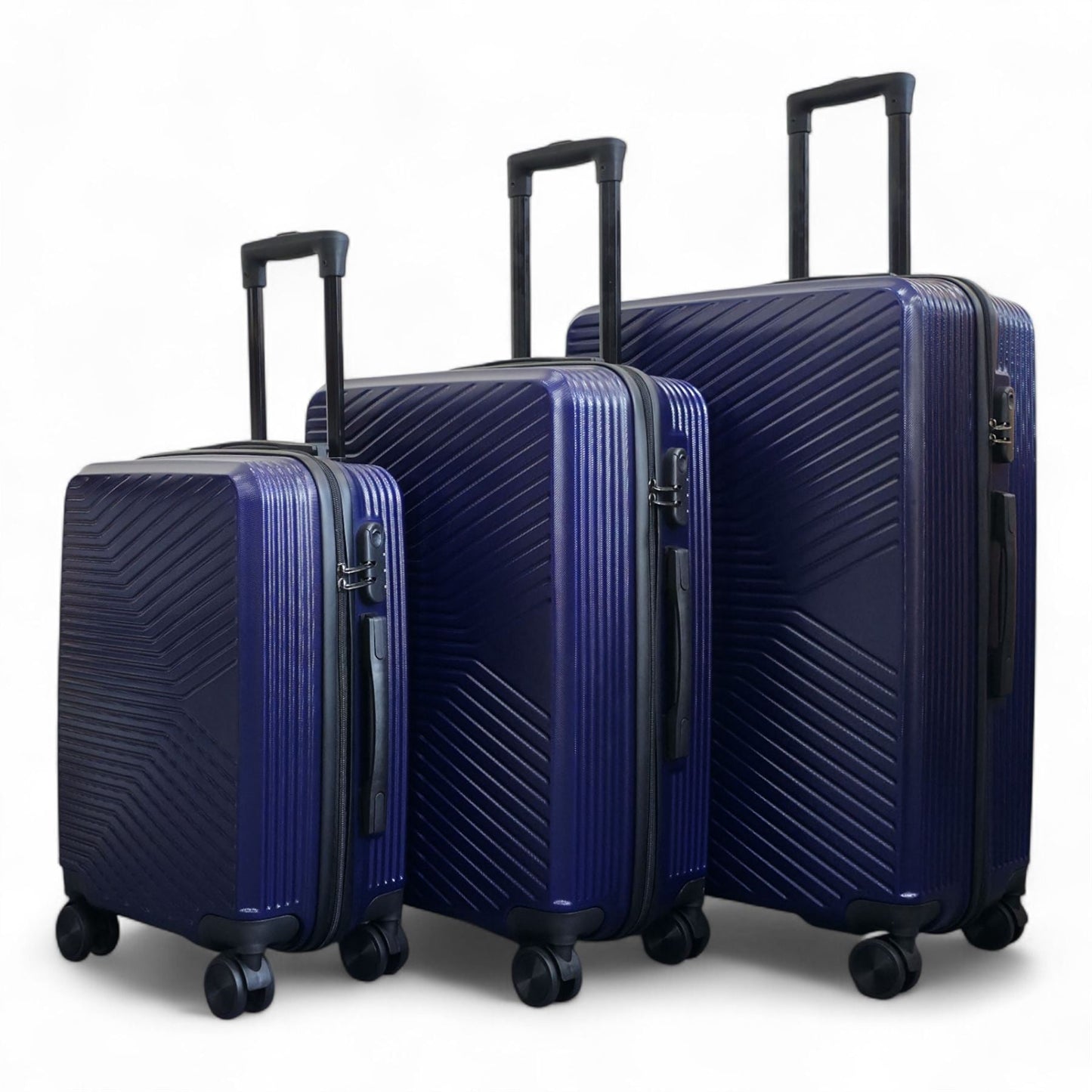 Junee Set of 3 Hard Shell Suitcase in Navy Blue