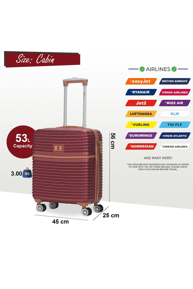 Koga Cabin Hard Shell Suitcase in Burgundy