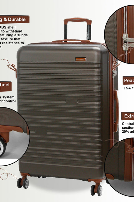 Armidale Medium Hard Shell Suitcase in Coffee